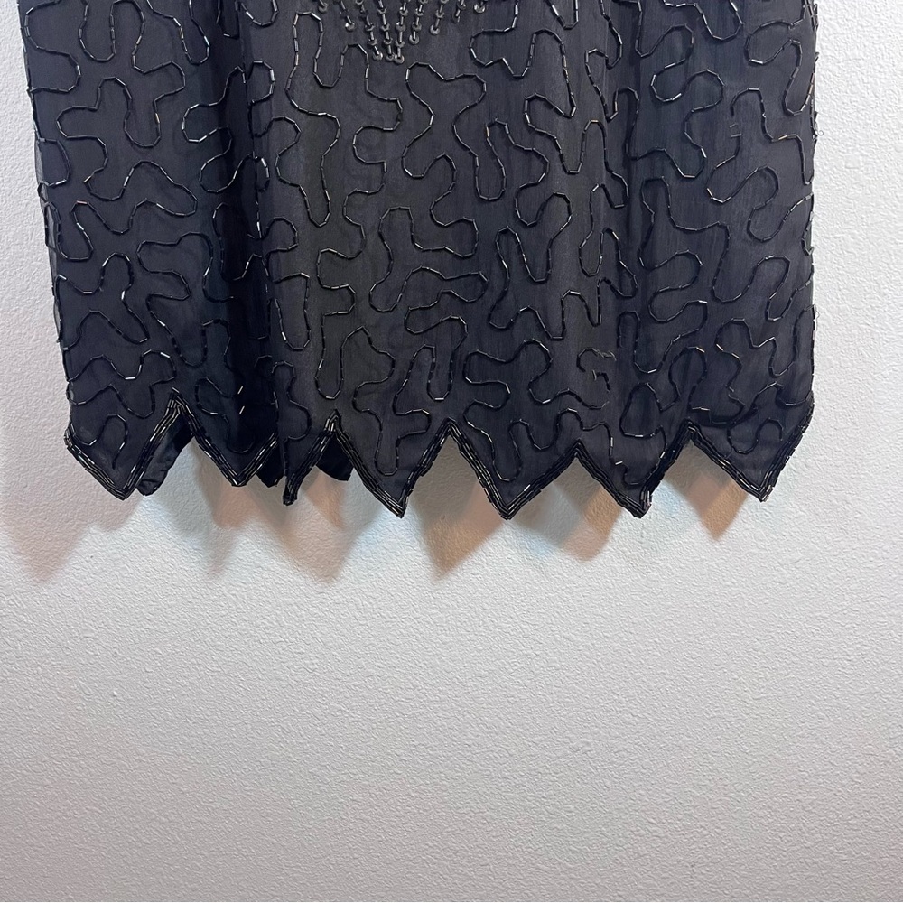 Petra Black Beaded Sequin 2pc Formal Gown Maxi Skirt set size 16 - Picture 12 of 16